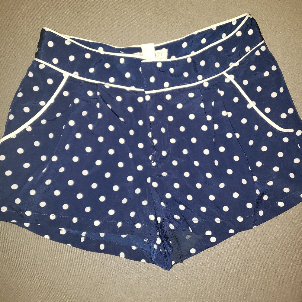 Poka dot silk shorts
